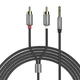 Кабель Hoco Grey UPA-10 Stereo 3,5"-2RCA" 1m Hoco Grey UPA-10 - изображение 1