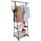 Передвижная напольная вешалка для одежды The New Coat Rack передвижная напольная 2 полочки 160х55х42 см Черный - изображение 5