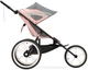 Спортивная беговая прогулочная коляска Cybex Sport Avi Silver Pink на черной раме с оранжевыми деталями - изображение 2