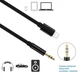 Перехідник Lightning to Jack 3.5mm 3 pin BLACK кабель 1 м 19754 - зображення 2