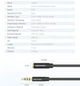 Кабель Vention Audio 3.5 мм 3 м Black Metal Type, 4 pin, з підтримкою мікрофона, стерео (BHBBI) - зображення 3