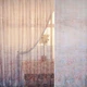 Лен гардинный тюльпаны, бабочки бежево-зелено-розовый, ш.280 (30426.006) - изображение 1