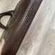 Чоловічий діловий портфель для документів Dilangeyu чоловіча сумка формат А4 рептилія коричневий (0635К) - зображення 6