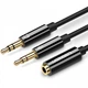 Аудио кабель сплиттер Ugreen 3.5 mm female to 2×3.5 mm male splitter cable ABS 20898 black - изображение 1