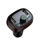 FM-трансмітер модулятор Baseus S-09 (CCALL-TM012) T typed Bluetooth MP3 charger Чорний-коричневий - зображення 1