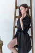 Forli Халат шелковый Black ONE Черный SH0006-16-04_ONE - изображение 2
