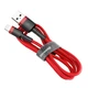 Кабель Baseus Kevlar USB to Lightning 2A 1M Gray Red (CALKLF-B09) - изображение 1