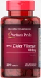 Яблучний оцет Puritan's Pride Apple Cider Vinegar 480 mg 200 Tabs - зображення 1