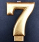 Свечи - цифры в торт "7", высота - 8 см, цвет - золото - изображение 1