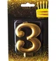 Свечи - цифры в торт "3", высота - 8 см, цвет - золото - изображение 2