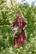 Платье-вышиванка Vyshyvanka "Вышивка гладью Пион" 44 Бордовое 4530-миди - изображение 2