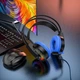 Ігрові навушники HOCO LED Joyful Gaming Headphones W105 з мікрофоном та LED RGB підсвічуванням провідні Black-Blue (W105BL) - зображення 5