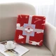 Різдвяний плед двошаровий Homytex 180 * 220 фліс Sherpa Олені червоні - зображення 4
