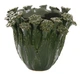 Вазон керамический Shishi Кашпо с прикрепленными цветочками d 20,5 см h 18 см зеленый - изображение 1