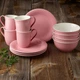 Набор столовой посуды Villeroy & Boch Color Loop Vivo на 4 персоны 12 предметов фарфор розовый - изображение 1