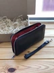 Шкіряний гаманець Shiynik Zipper Чорно - Червоний - зображення 3