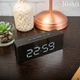 Часы настольные электронные зеркальные Losso Premium с LED подсветкой (черные), будильник - изображение 2