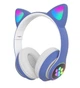 Беспроводные Bluetooth наушники Cat STN-28 Кошачьи ушки Гарнитура с микрофоном FM радио + AUX, подсветка Синий - изображение 1