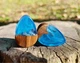 Вушні плаги каплі WoodWork дерев'яні зі смолою блакитні - изображение 6