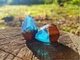 Вушні плаги каплі WoodWork дерев'яні зі смолою блакитні - изображение 7