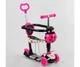 Cамокат Best Scooter Graffiti 5 в 1, с бортиком, светящимися колесами, S8509, божья коровка, Розовый - изображение 1
