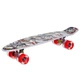 Скейт Пенни Борд Penny My Go Board Cruiser круизер Profi 881 белый-красный со светящимися колесами - изображение 2