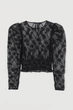 Блуза жіноча H&M чорна прозора з візеруноком (38р) 0888455 - изображение 4