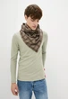 Шарф "Эдинбург" большой MyScarf теплый коричнево-бежевая клетка, застежка-пуговица - изображение 2