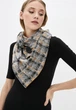 Шарф "Едінбург" великий MyScarf теплий сірий з жовтою кліткою, застібка-гудзик - зображення 2
