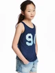 Подростковая майка для девочки H&M XAZ057727CIOE 146-152 см Темно-синий/Принт (DD8000000690562) - изображение 3