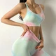 Женский костюм для фитнеса Whatiwear тай-дай разноцветный M (1296-green-M) - изображение 4