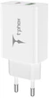 Мережевий зарядний пристрій T-phox Speedy 20W Type-C+USB White (6972165647670) - зображення 2