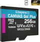 Карта памяти Kingston MicroSDXC 256GB Canvas Go! Plus Class 10 UHS-I U3 V30 A2 (SDCG3/256GBSP) - изображение 2