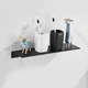 Полиця для ванної з алюмінію IwConcept BathRack Flat-40cm (Чорна) - зображення 2