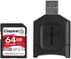 Карта памяти Kingston 64GB SDXC C10 UHS-II U3 R300/W260MB/s + MLP SD Reader (MLPR2/64GB) - изображение 1