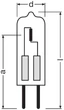 Лампа галогенная Osram 44мм/75w/12v/GY6.35/3000К/Ø12мм/1450Лм (4058075094291) 64450 s ax 75w 12v gy6.35 halostar starlite осрам - изображение 3