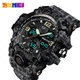 Тактические военные часы Skmei Premium 56710 (Серия Military) Черные с серым - изображение 1