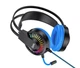 Наушники игровые HOCO W105 Joyful Gaming с микрофоном LED, черно-голубые - изображение 2