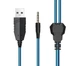 Наушники игровые HOCO W105 Joyful Gaming с микрофоном LED, черно-голубые - изображение 3