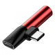 Адаптер Baseus —Type C To Type C & 3.5 mm — Red & Black(Червоний+чорний) - зображення 1