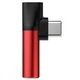Адаптер Baseus —Type C To Type C & 3.5 mm — Red & Black(Червоний+чорний) - зображення 2