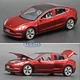 Колекційна моделька Tesla Model 3 металева машинка іграшка з підсвічуванням фар 15 см Червоний (2090953) - зображення 2