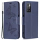 Чехол-книжка с рисунком UniCase Butterfly Pattern для Xiaomi Redmi 10 / 10 (2022) / 10 Prime - Dark Blue - изображение 2