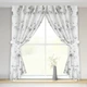 Занавеска из батиста Пион Серый Adagio Windows Decor, тюль с крупными цветами 250 х 170см, тюлевые шторы на тесьме - изображение 1