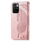 Чехол-книжка с рисунком UniCase Butterfly для Xiaomi Redmi 10 / 10 (2022) / 10 Prime - Rose Gold - изображение 4