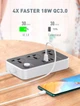 Сетевой удлинитель фильтр LDNIO SC3412 2500W, 2M, 3 розетки, 3USB/1Type-C, QC/PD, 3A/38W быстрая зарядка PD3.0 и QC3.0 Black (SC3412) - изображение 6