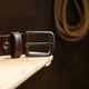 Ремень мужской из натуральной кожи Vintage leather-20709 129 см Коричневый - изображение 7