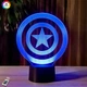 3D нічник "Щит Капітана Америка" (ЗБІЛЬШЕНЕ ЗОБРАЖЕННЯ) подарункова упаковка + 16 кольорів + пульт ДК + мережевий адаптер + батарейки (3ААА) 3DTOYSLAMP - зображення 1