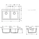 Кухонная мойка Hansgrohe S510-F770 770x510 на две чаши 370/370 Stonegrey 43316290 - изображение 2