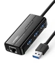 Мережевий адаптер Ugreen usb hub USB 3.0 - 3хUSB 3.0 + RJ45 Ethernet 1000Mbps Black (20265) - зображення 1